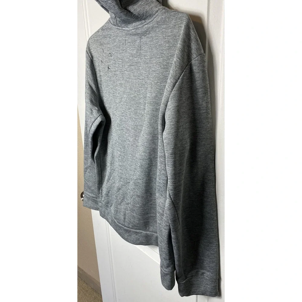Air Jordan Therma Hoodie Men's M Gray Graphic Jump Man Pockets Fleece Pullover
